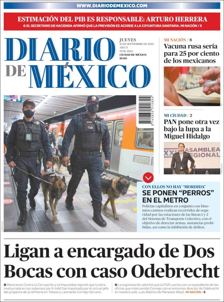 Portada de Diario de México (Mexico)