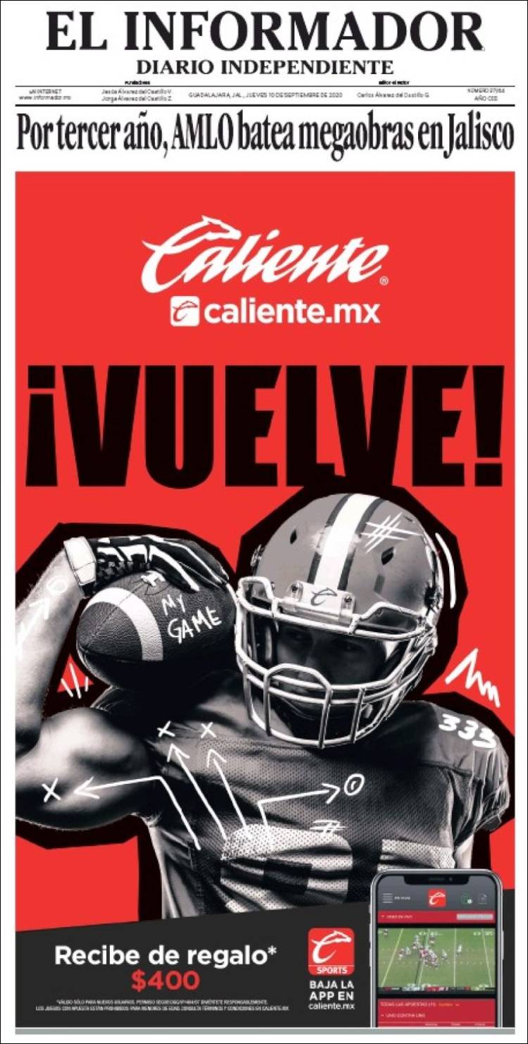 Portada de El Informador (México)