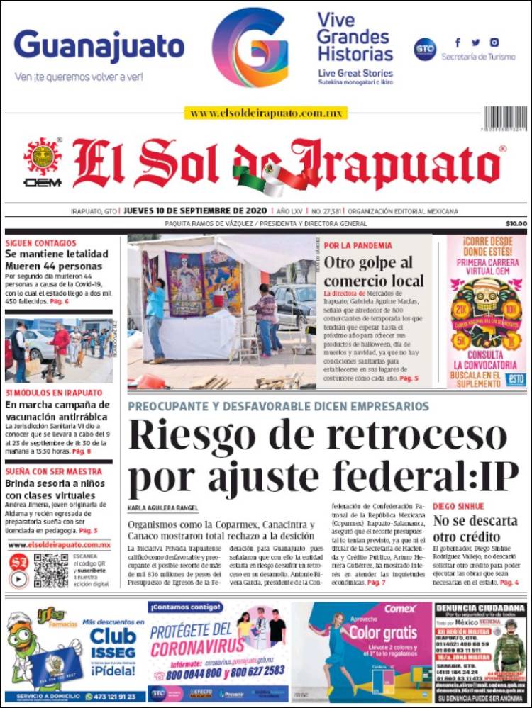 Portada de El Sol de Irapuato (Mexico)