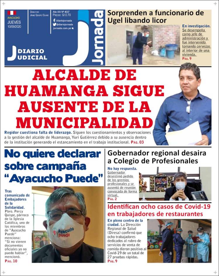 Portada de Diario Jornada (Per&uacute;)