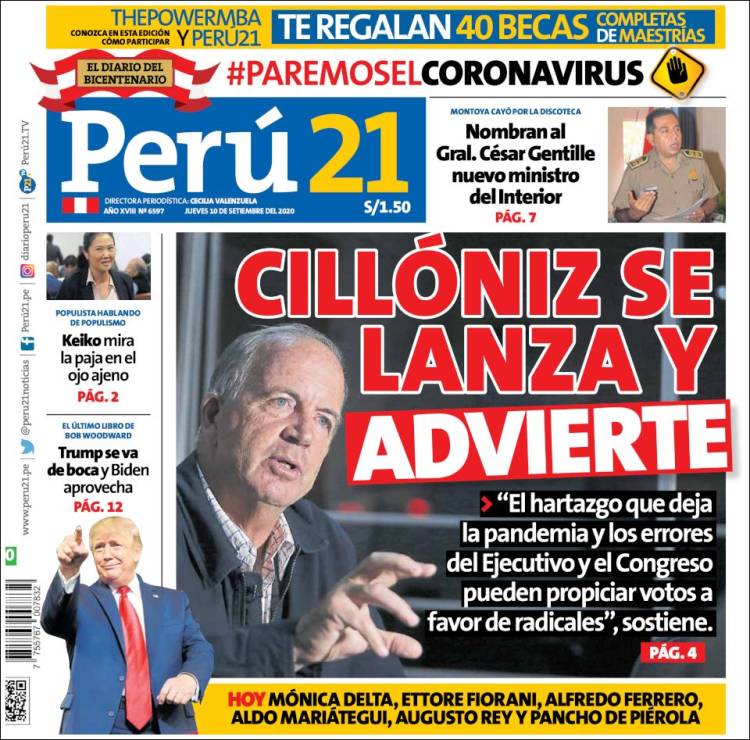 Portada de Perú 21 (Per&uacute;)