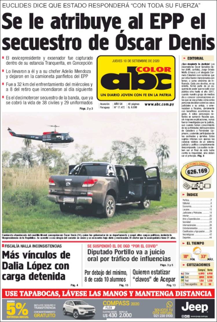 Portada de ABC Color (Paraguay)