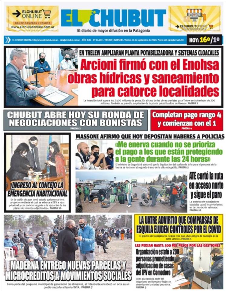 Portada de El Chubut (Argentina)