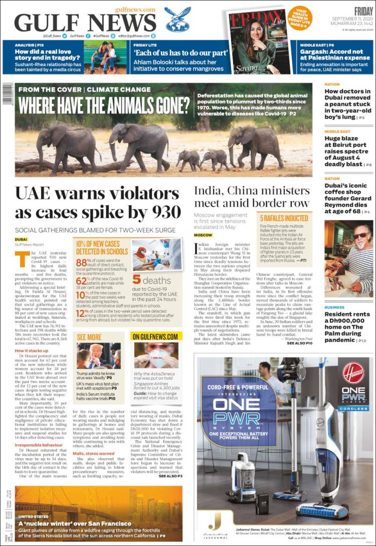 Portada de Gulf News (Asia-Pacific)