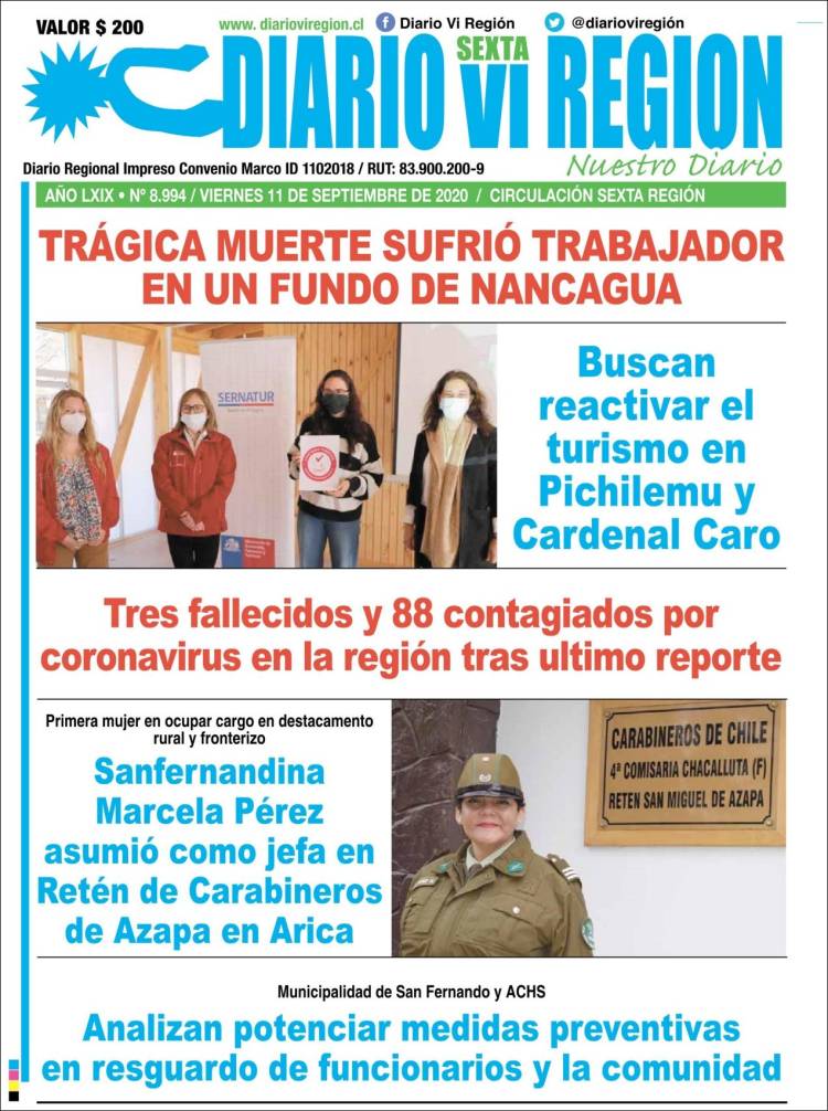 Portada de Diario VI Región (Chile)