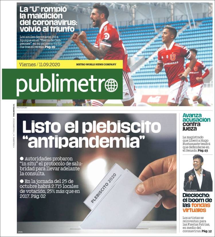 Portada de Publimetro (Chile)