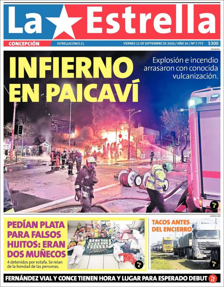 Portada de La Estrella de Concepción (Chile)