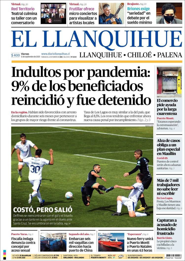 Portada de El Llanquihue (Chile)