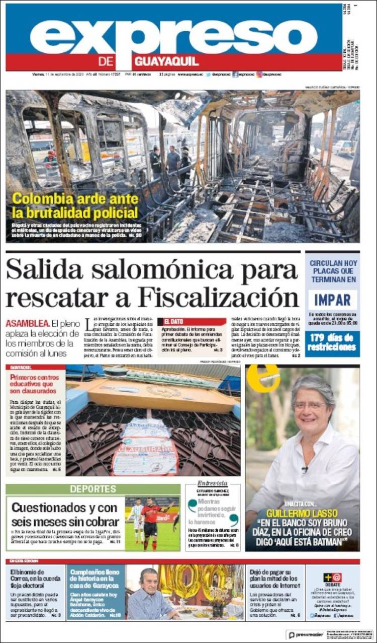 Portada de Expreso (Ecuador)