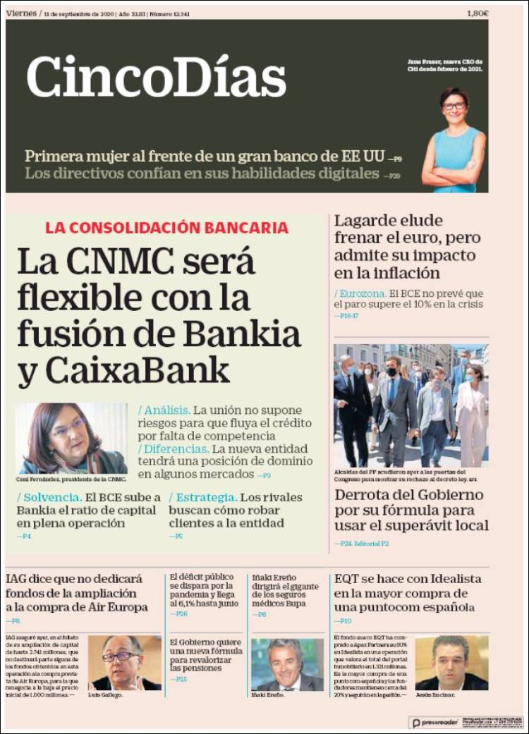 Portada de Cinco Días (Espa&ntilde;a)