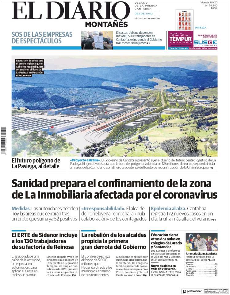Portada de El Diario Montañés (Espa&ntilde;a)