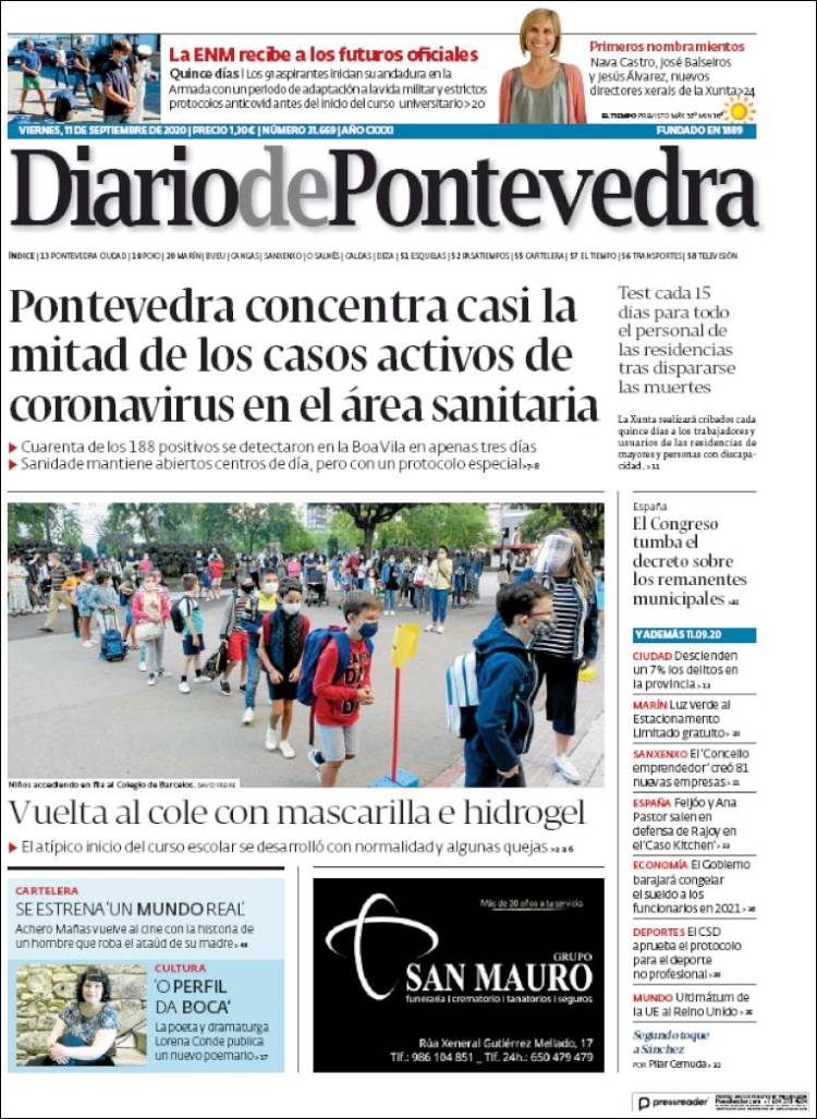 Portada de Diario de Pontevedra (Espa&ntilde;a)