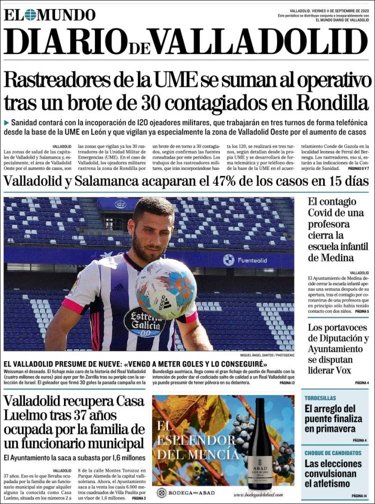 Portada de Diario de Valladolid (Espa&ntilde;a)