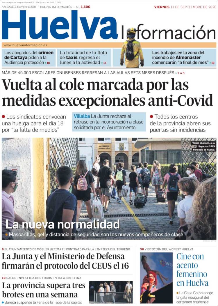 Portada de Huelva Información (Espa&ntilde;a)