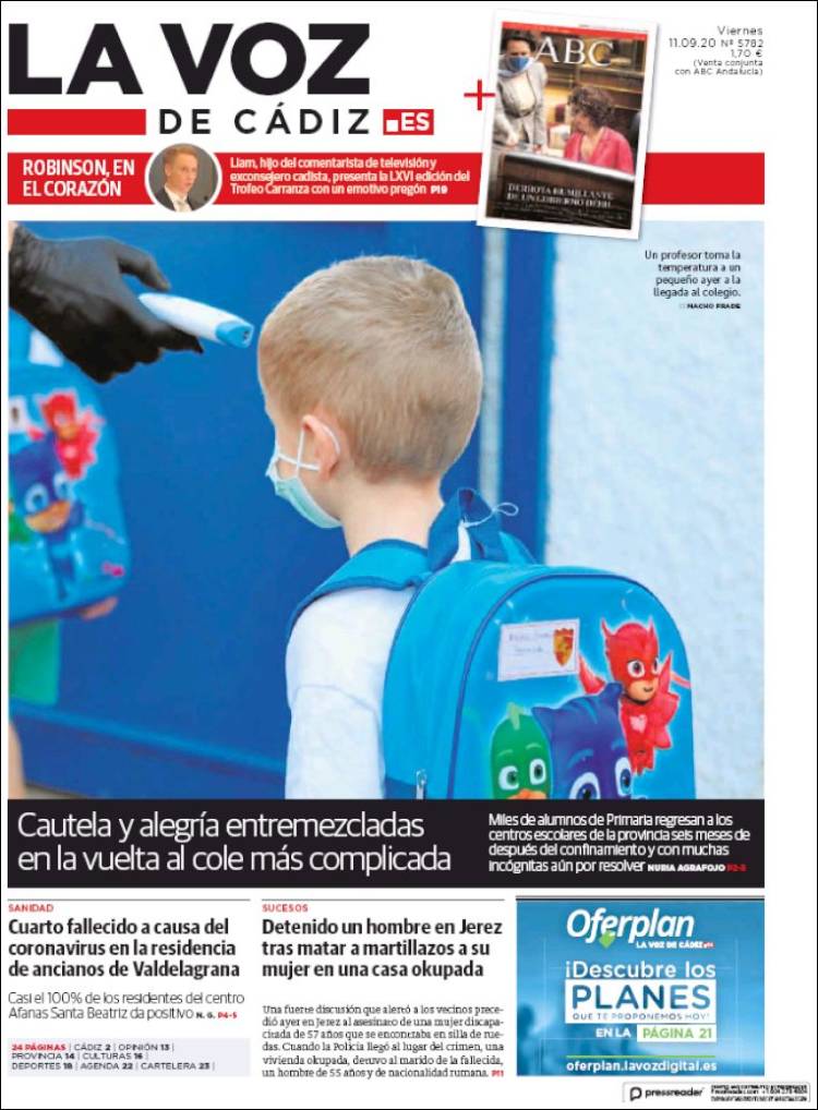 Portada de La Voz de Cádiz (Espa&ntilde;a)