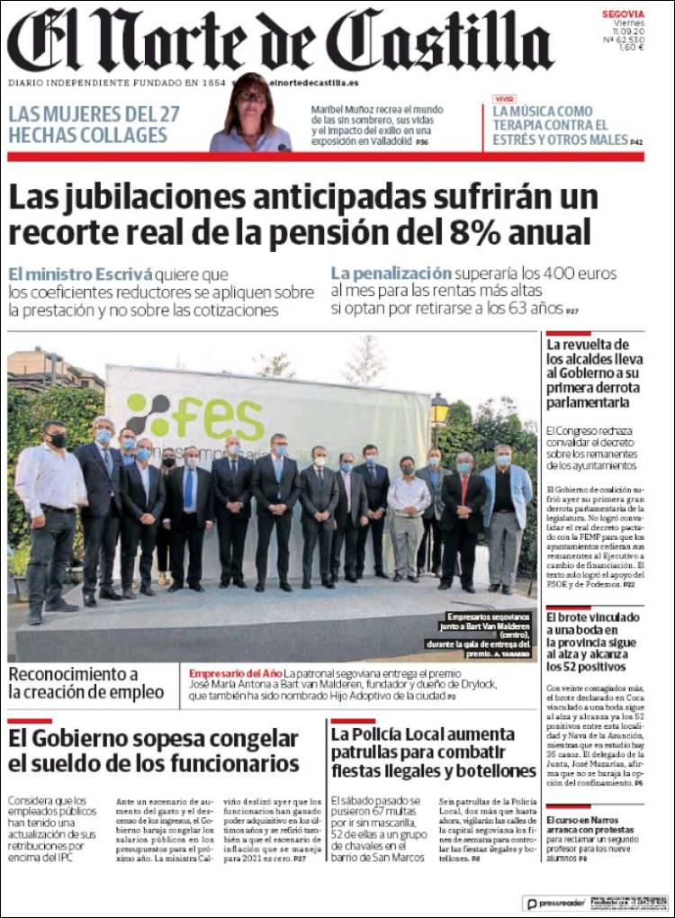 Portada de Norte de Castilla - Segovia (Espa&ntilde;a)