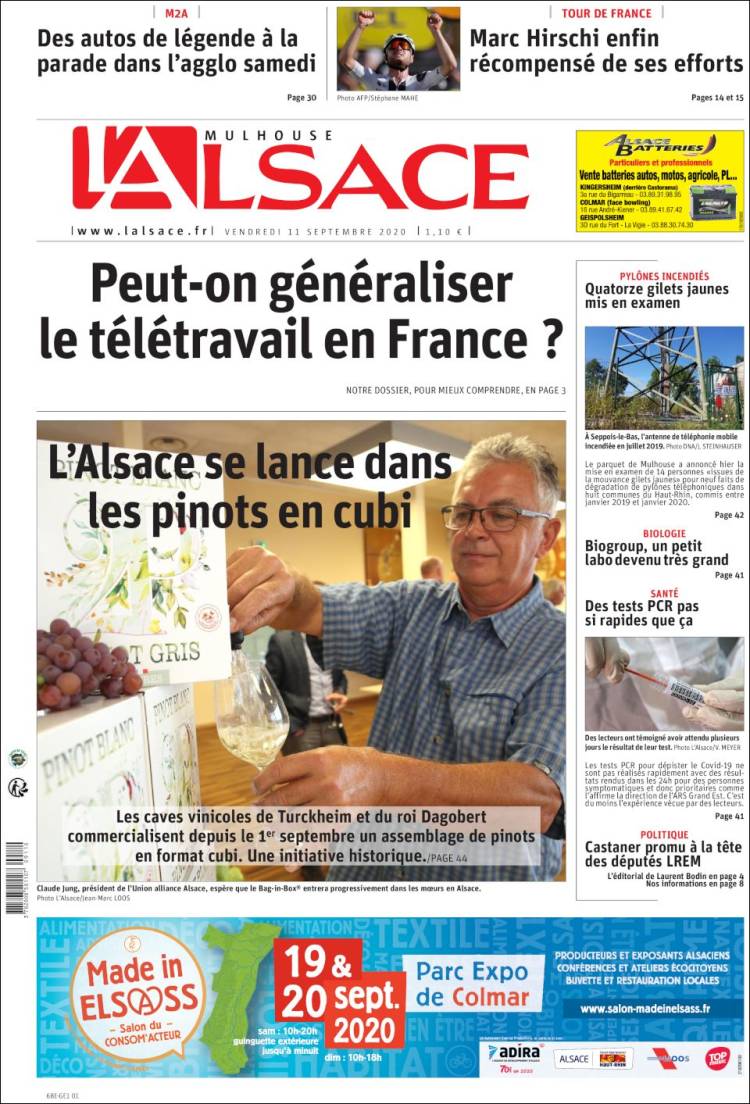 Portada de Journal L'Alsace (France)