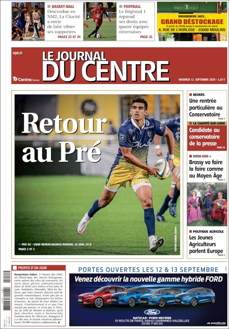 Portada de Le Journal du Centre (France)