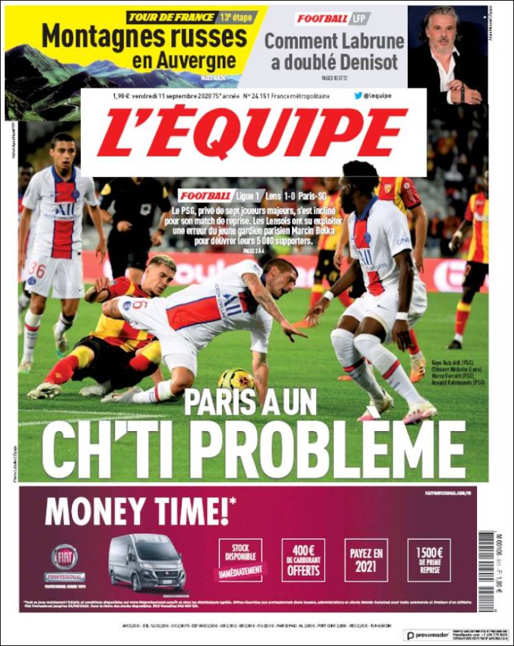 Portada de L'Equipe (France)