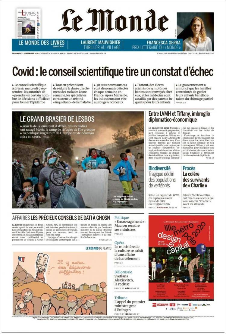 Portada de Le Monde (France)