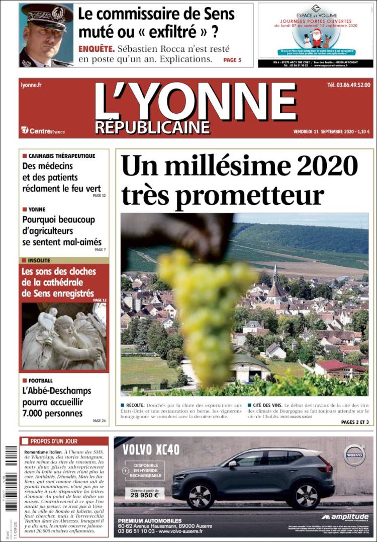 Portada de L'Yonne-Républicaine (France)