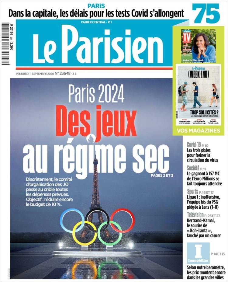 Portada de Le Parisien (France)