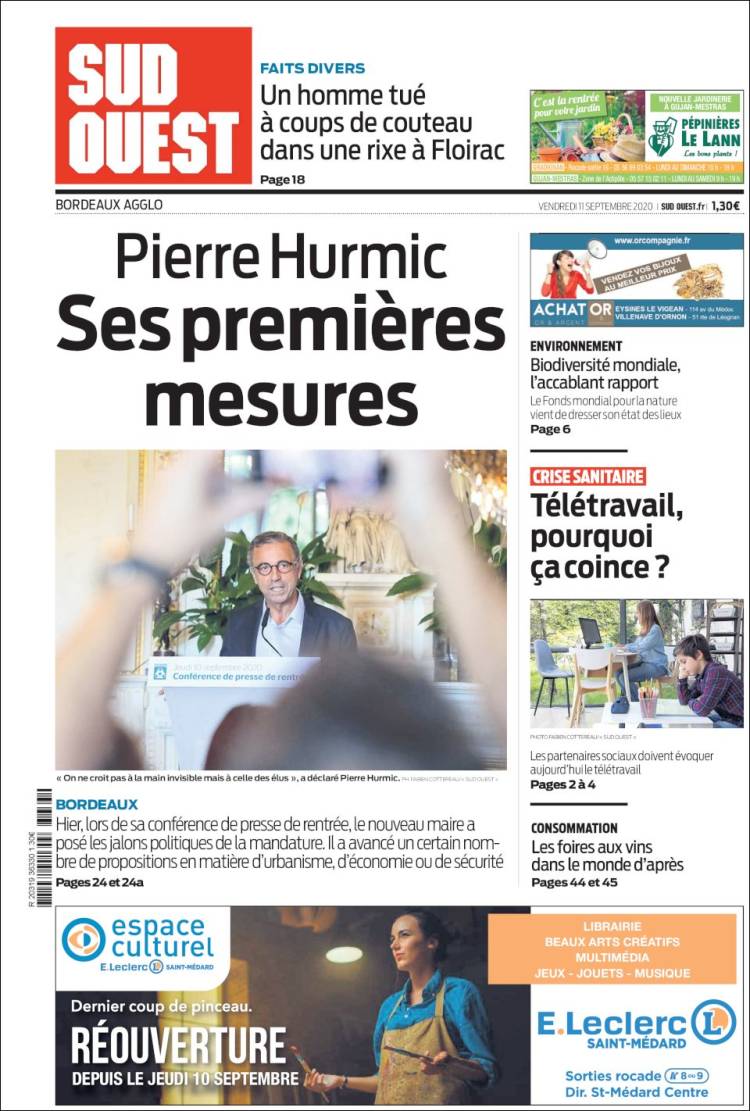 Portada de Sud Ouest (France)