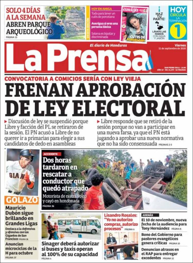 Portada de La Prensa (Honduras)