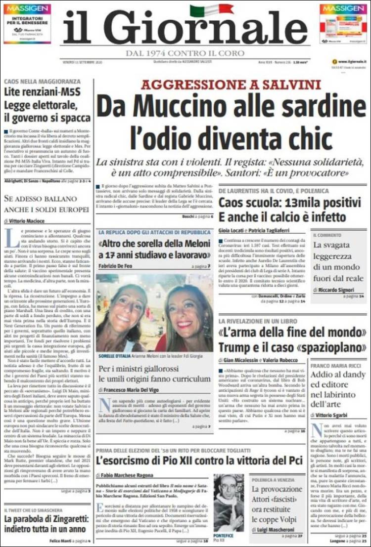 Portada de il Giornale (Italia)