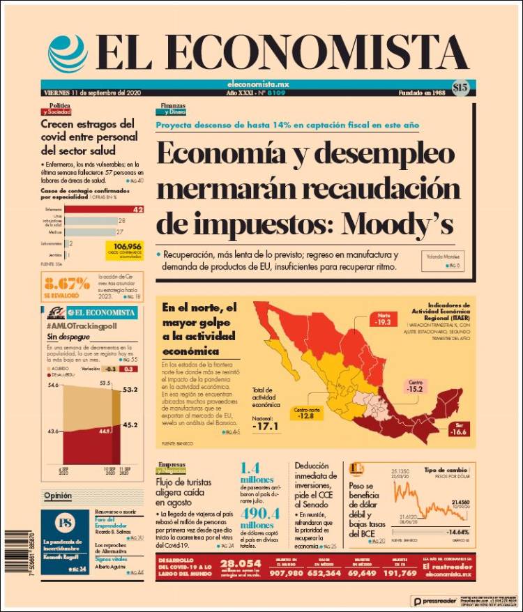 Portada de El Economista (M&eacute;xico)