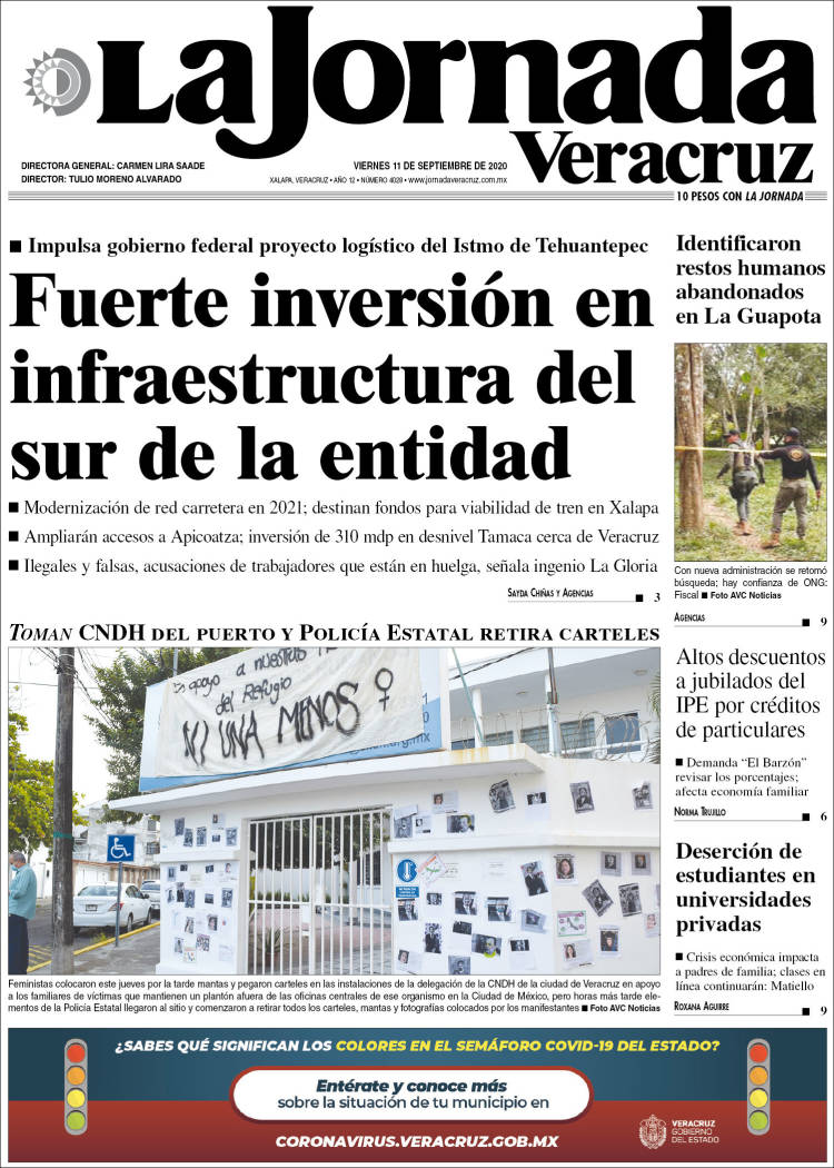 Portada de La Jornada Veracruz (M&eacute;xico)