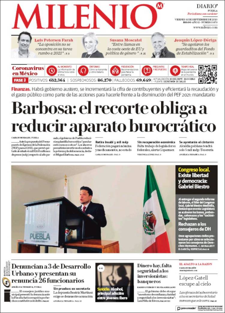 Portada de Milenio de Puebla (M&eacute;xico)