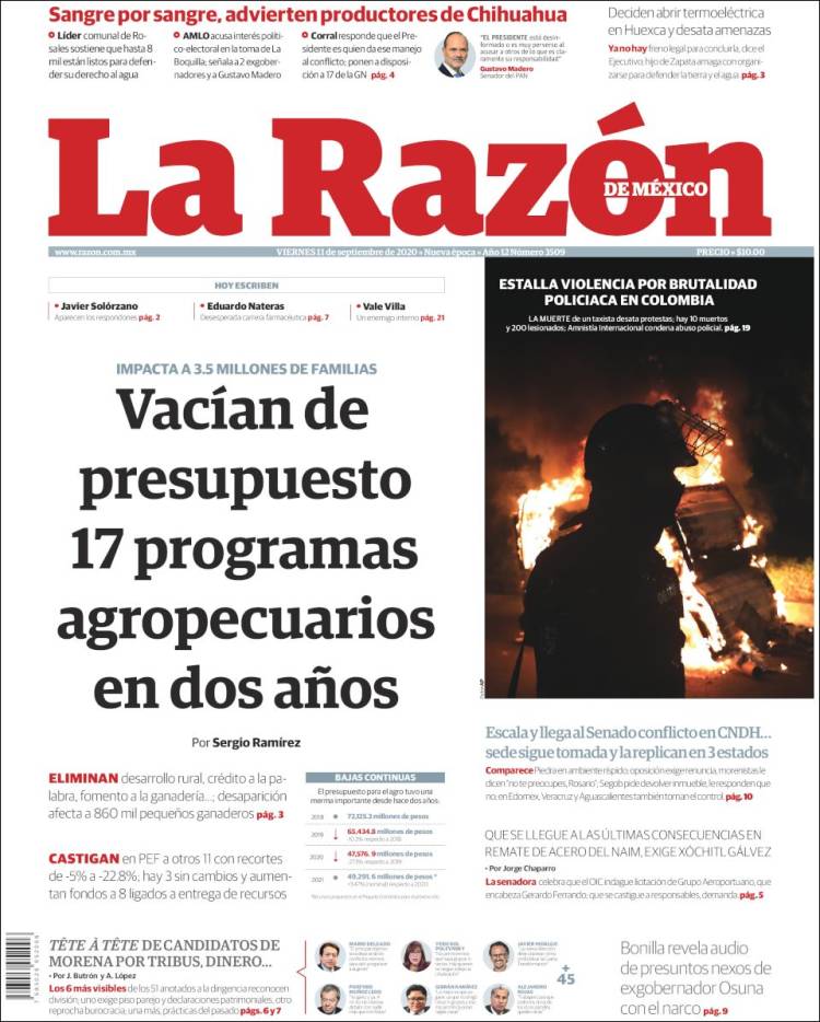 Portada de La Razón (M&eacute;xico)
