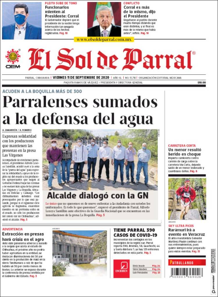 Portada de El Sol de Parral (M&eacute;xico)