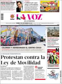 Portada de La Voz de la Frontera (M&eacute;xico)
