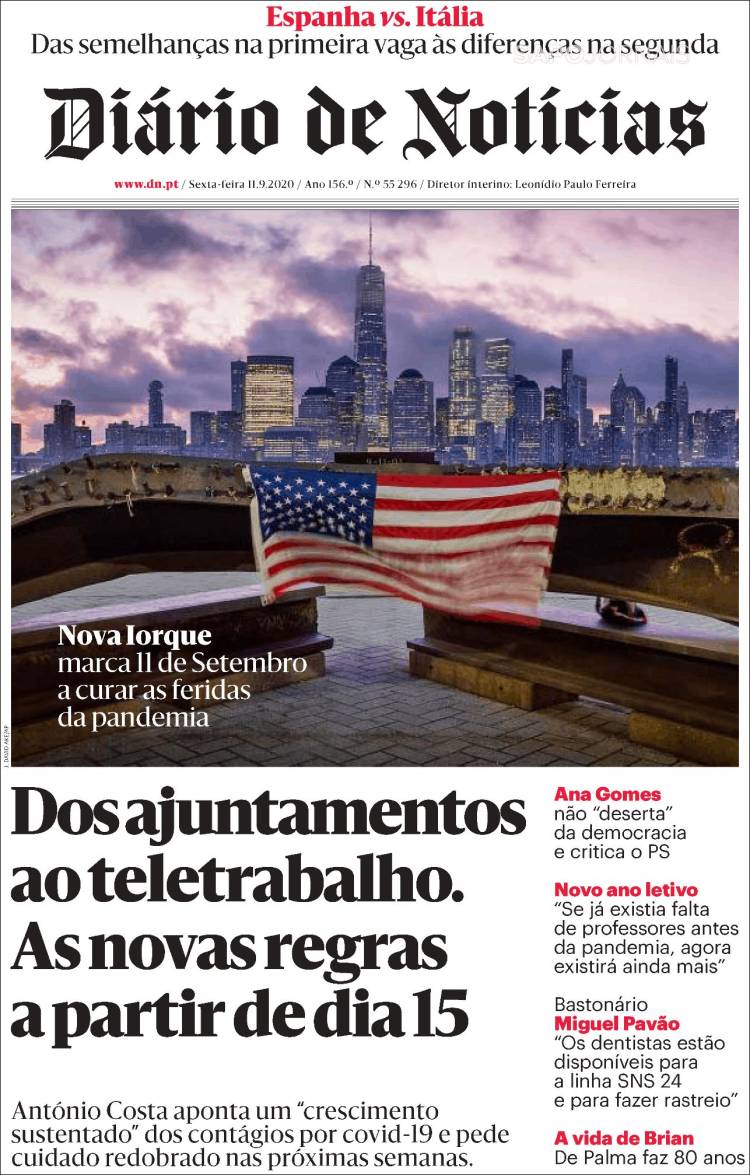 Portada de Diário de Noticias (Portugal)