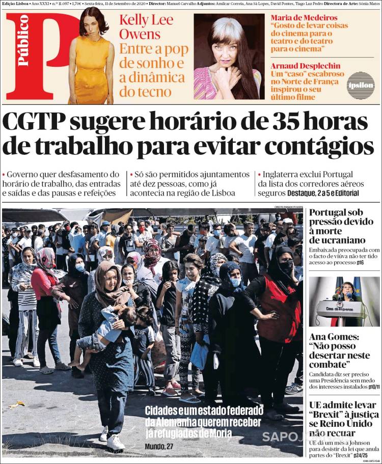 Portada de Público (Portugal)