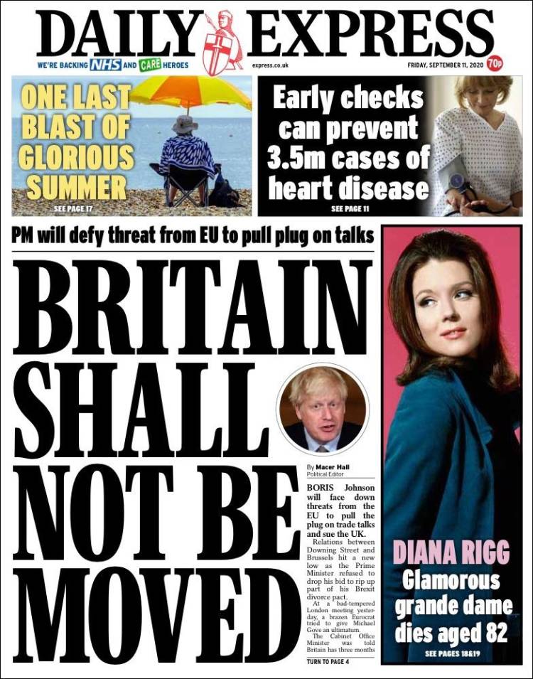 Portada de Daily Express (Reino Unido)