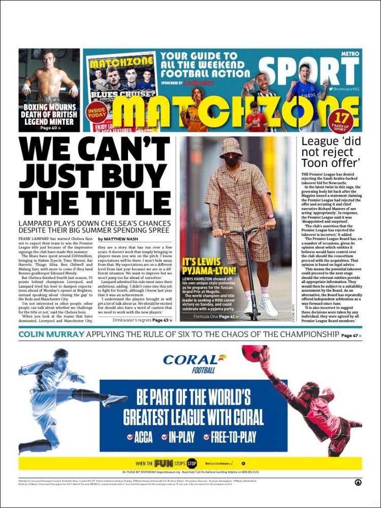 Portada de Metro Sport (Reino Unido)