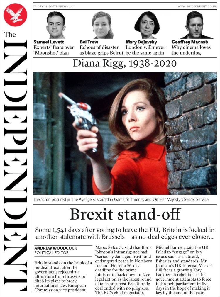 Portada de The Independent (Reino Unido)