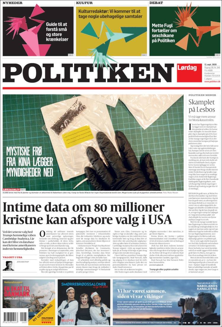 Portada de Politiken (Dinamarca)