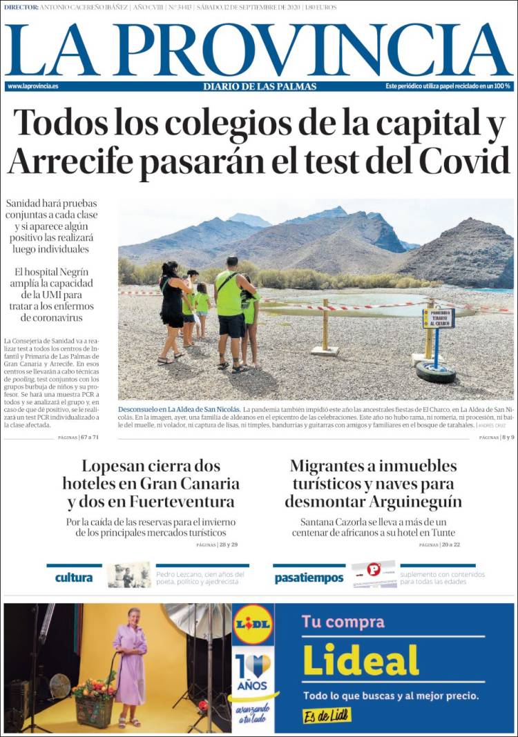 Portada de La Provincia (Espa&ntilde;a)
