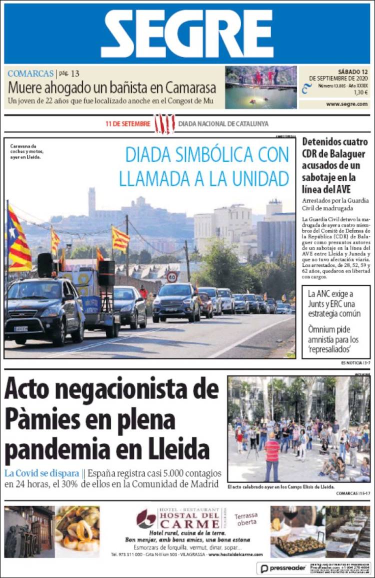 Portada de Segre  (Espa&ntilde;a)