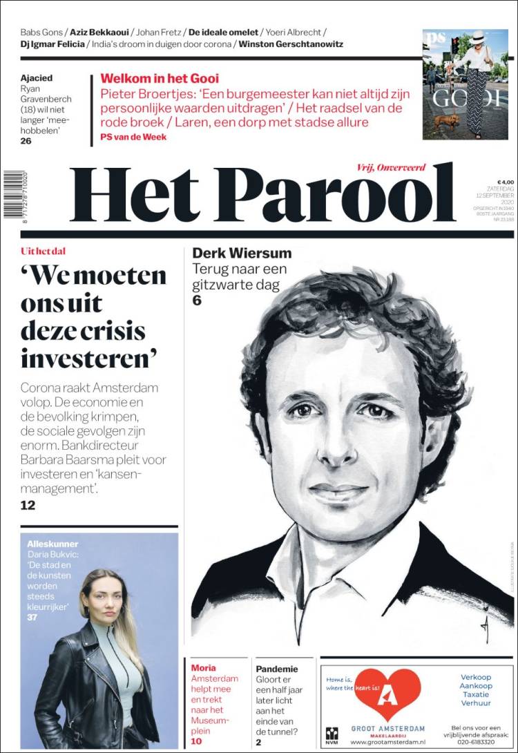 Portada de Het Parool (Pa&iacute;ses Bajos)