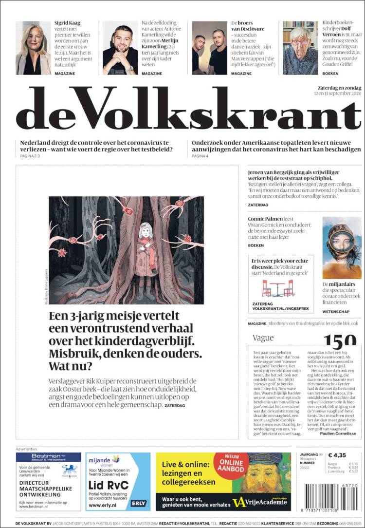 Portada de De Volkskrant (Pa&iacute;ses Bajos)