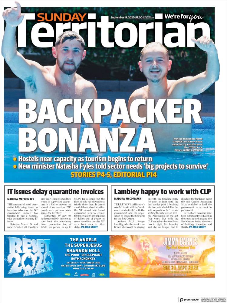 Portada de Northern Territory News (Australia)