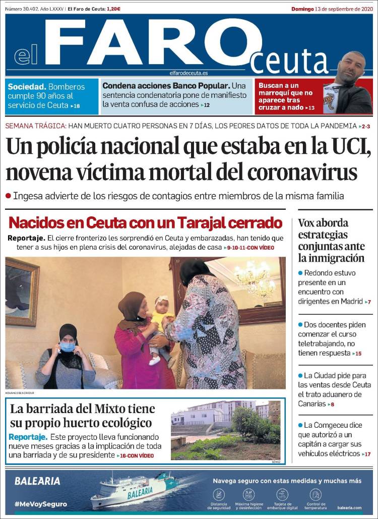 Portada de El Faro de Ceuta (Espa&ntilde;a)