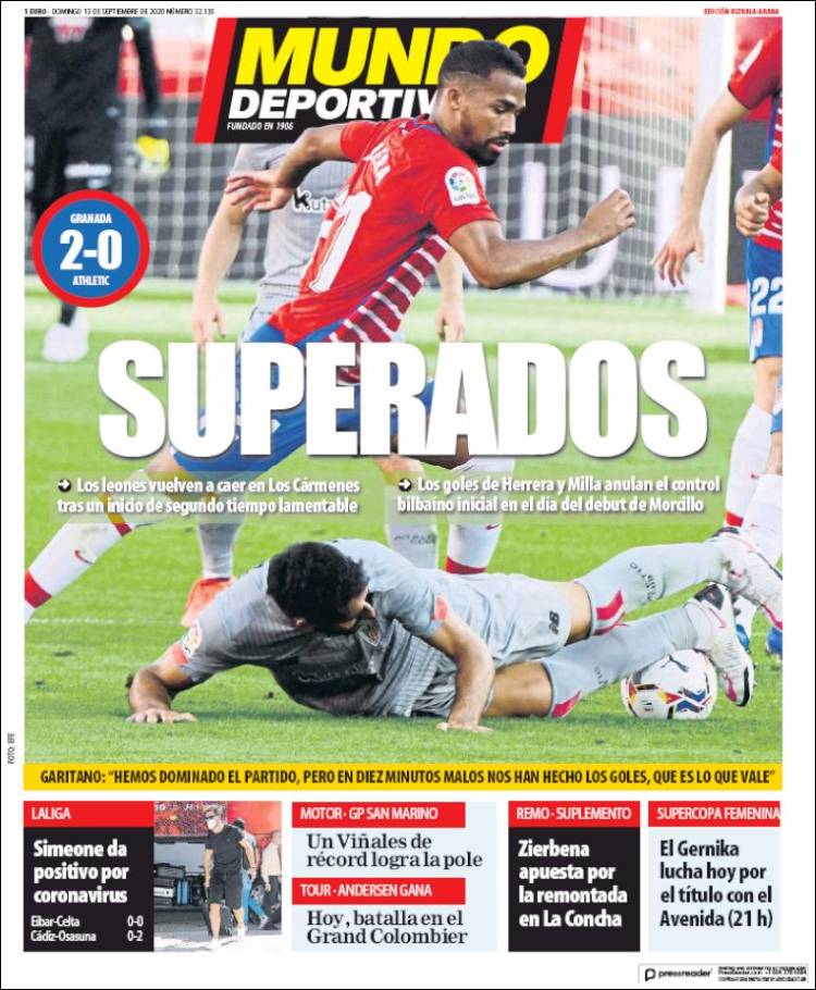 Portada de Mundo Deportivo Bizkaia (Espa&ntilde;a)