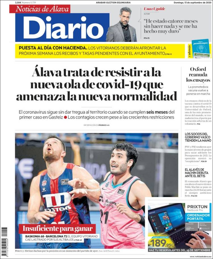 Portada de Noticias de Álava (España)