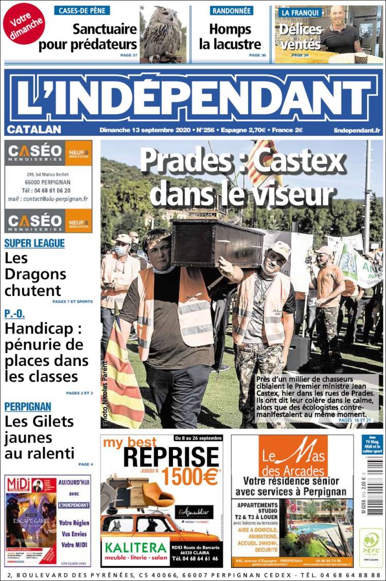 Portada de Le Indépendant (Francia)